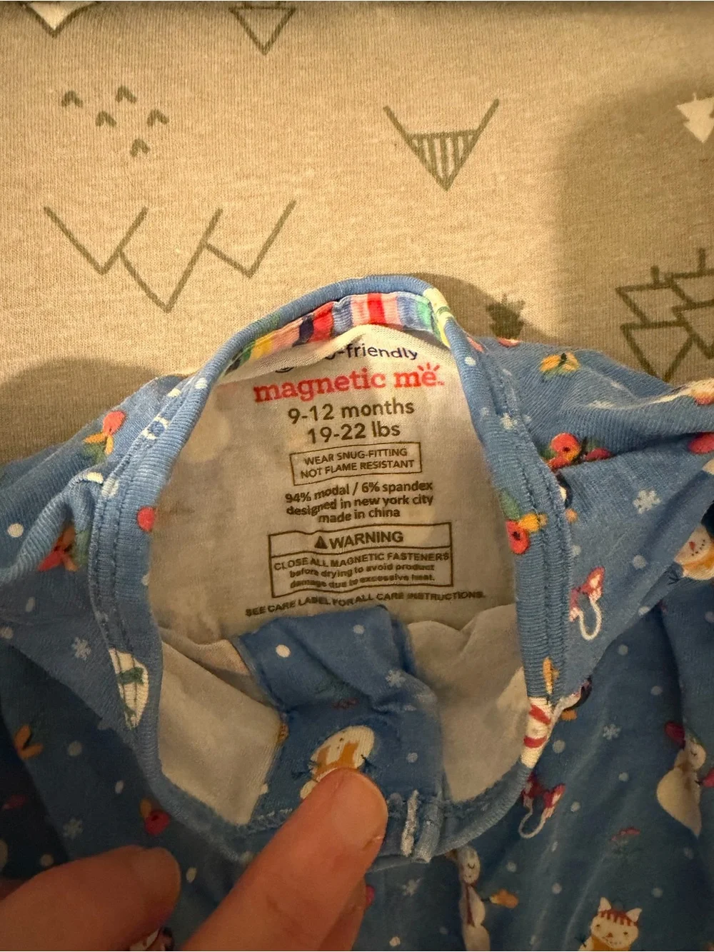 Magnetic Me Blue Snowman Footed One-Piece